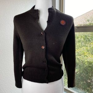 Vintage Girl Scouts brown sweater cardigan size XS